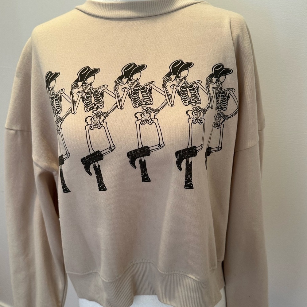 ALTARD STATE Dancing Skelton cowboy crew neck women’s size xs - Picture 4 of 10